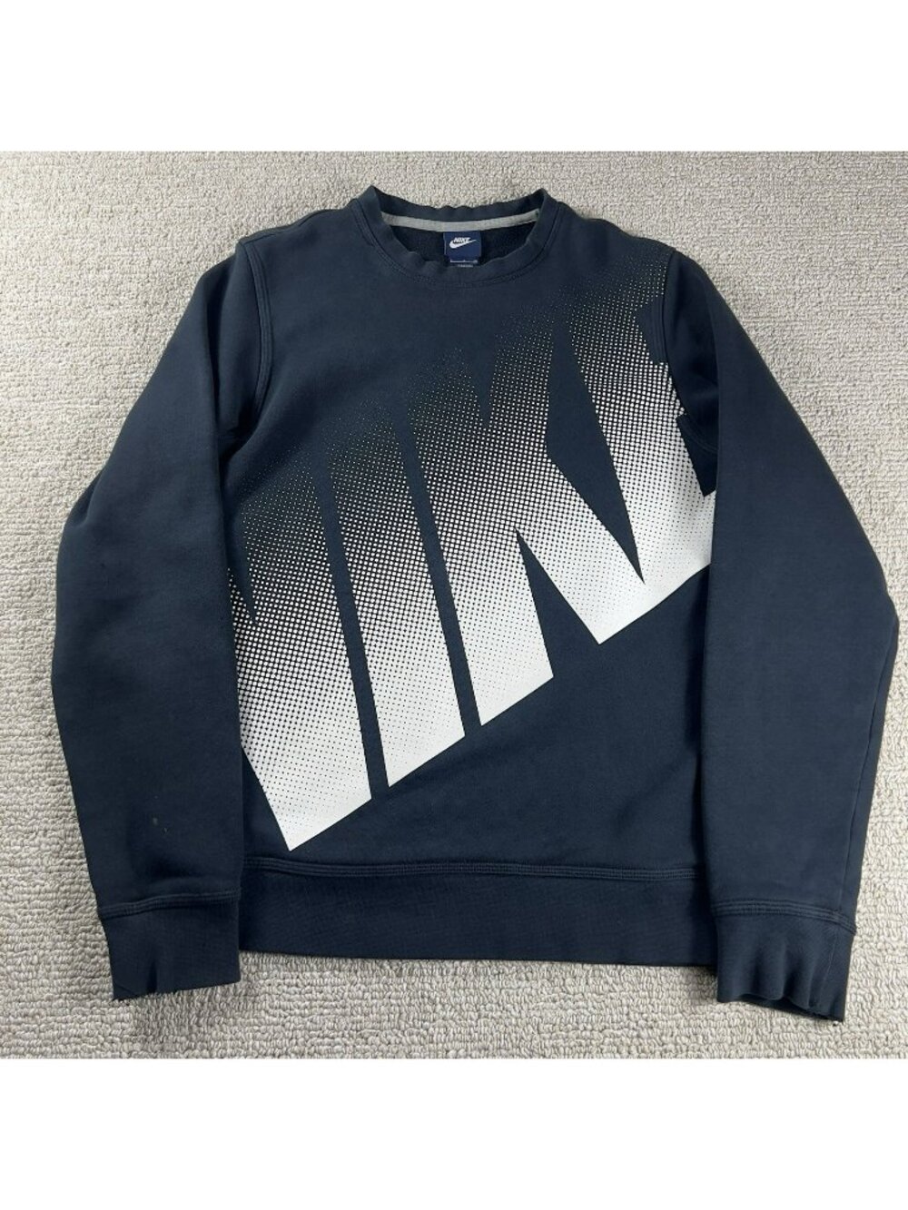 Vintage Nike Crew Neck Large Logo Dotted Sweatshirt Black Men’s Size Small